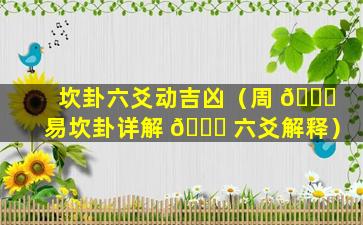 坎卦六爻动吉凶（周 🐕 易坎卦详解 🐞 六爻解释）